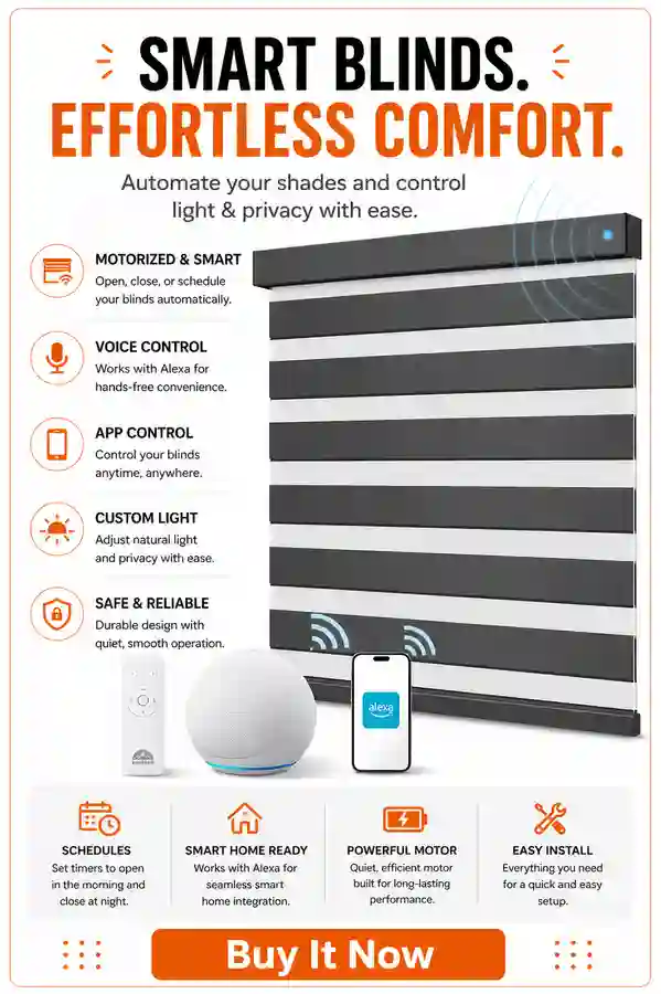 Alexa Smart Motorized Zebra Blinds