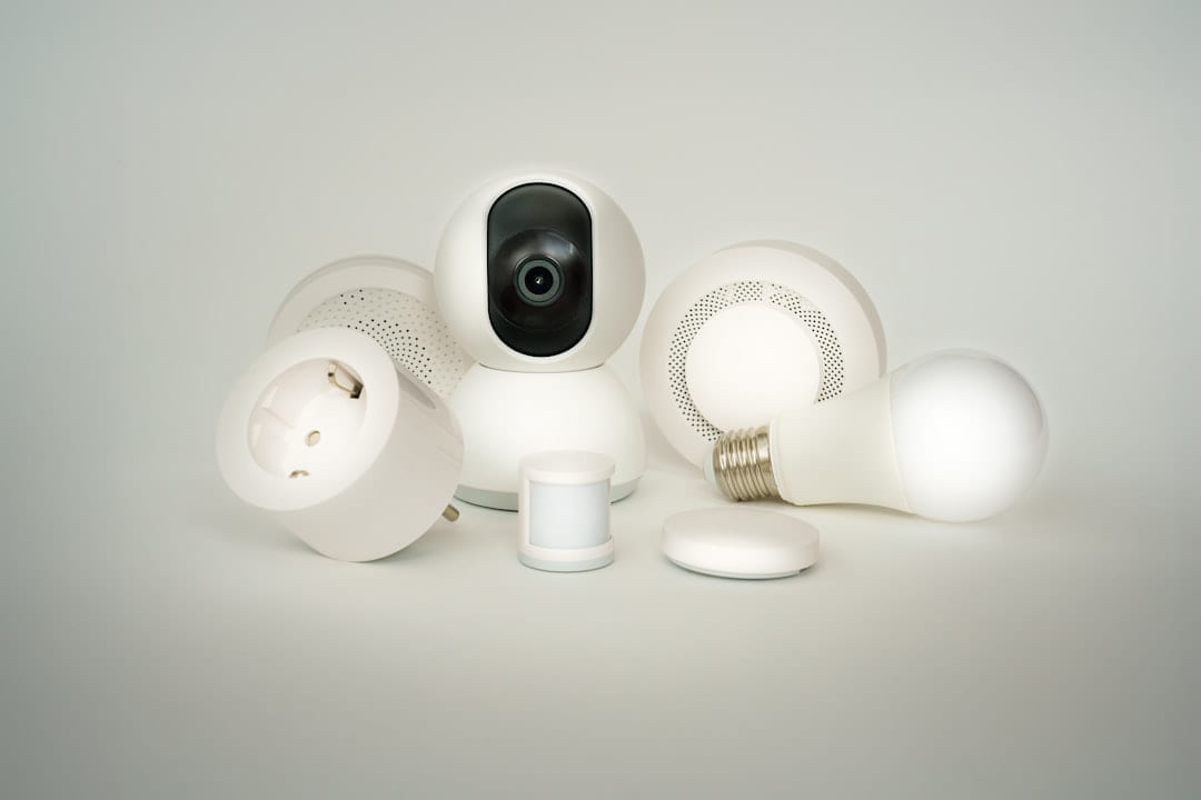 A camera sitting on top of a pile of white objects on Affordable Smart Living