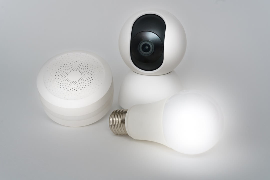 A close up of a light bulb and a camera on Affordable Smart Living